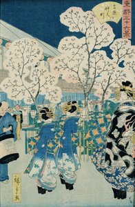朝倉の桜（木版）